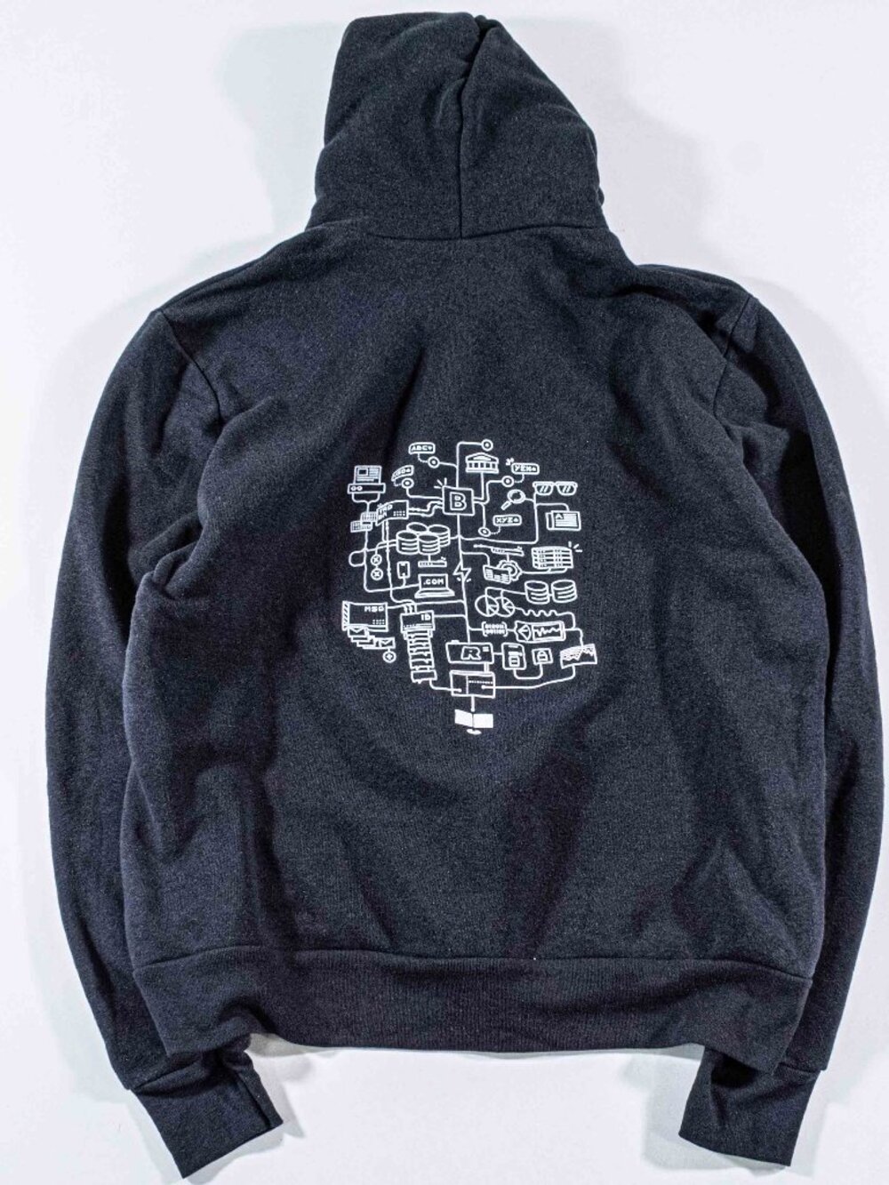 Tech At Bloomberg Zip Hoodie Sweatshirt 2XL Black Y2K Corporate Logo Tech